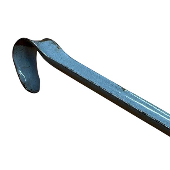 Gray Strainer Bent Skimmer Dipper Graniteware Enamel Handled Vintage Primitive - Picture 4 of 5